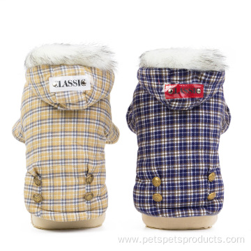 New Comfortable Plaid Coat Winter Dog Clothes